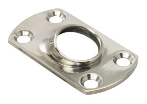 Railing foot for welding, 60°, rectangular A4, for 25mm pipe