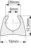 Aluminum keder rail for 9mm keder, 6m