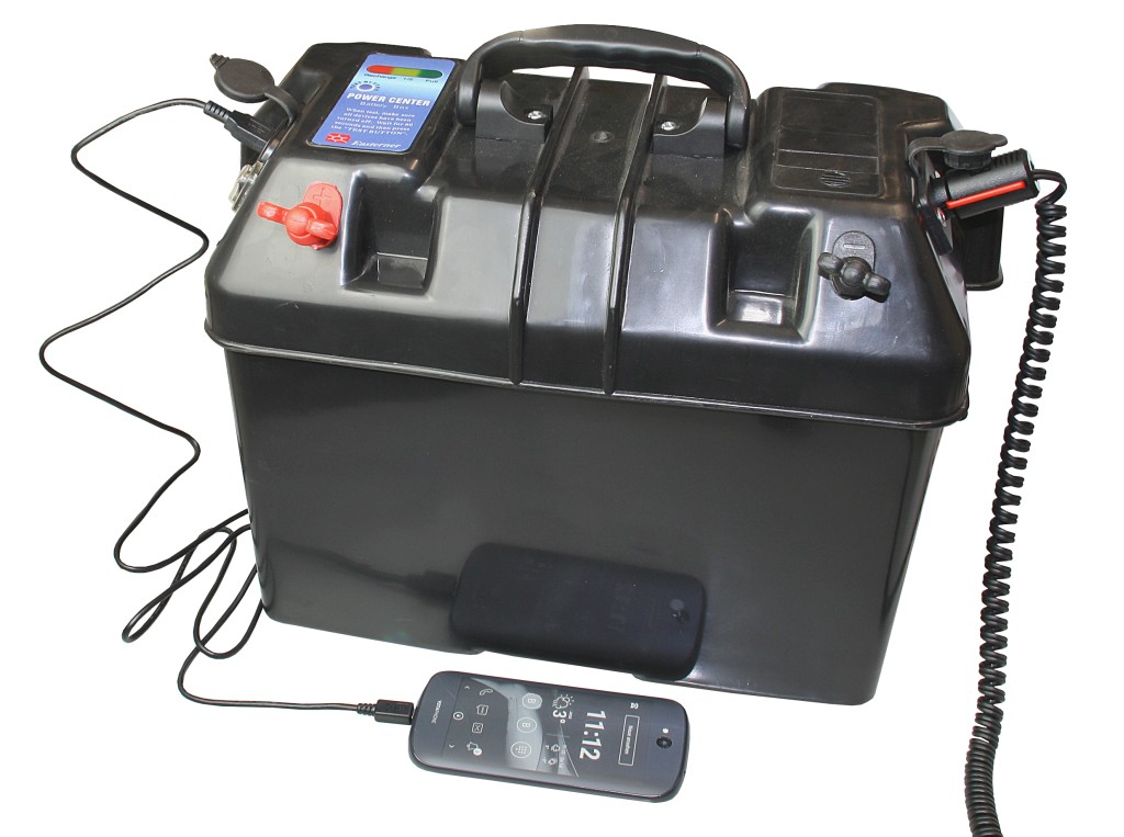 Battery box with USB-A port and 12V socket 1 Battery box with USB-A port and 12V socket