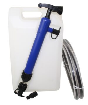 Oil hand pump, plastic, including hoses and 6L tank