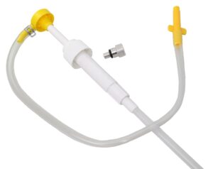 Oil hand pump, plastic, with 3/8" thread and adapter for Yamaha