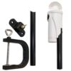 LED battery-powered position light, white, with 645mm mast and screw clamp 2 ez54407