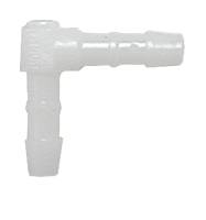 Hose connector 90° POM 10mm white 5pcs. 1 Hose connector 90° POM 10mm white 5pcs.