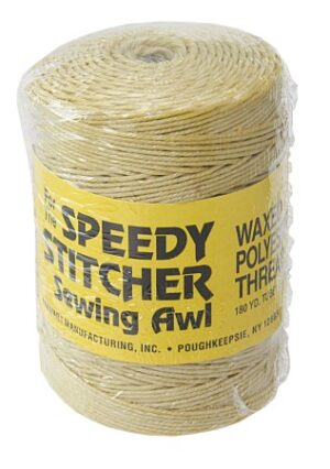 Hand sewing thread No. 8, waxed PES coarse 196m natural color