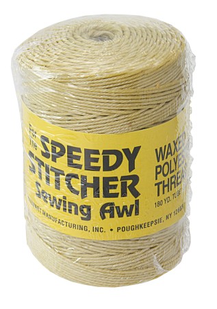Hand sewing thread No. 8, waxed PES coarse 196m natural color 1 Hand sewing thread No. 8, waxed PES coarse 196m natural color