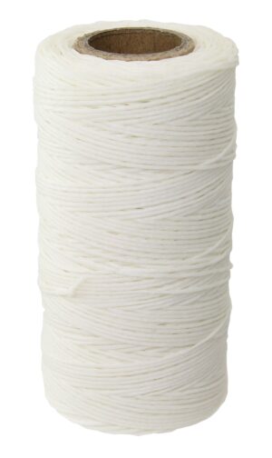 Hand sewing thread No. 8, waxed PES coarse 196m white