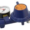 Gas pressure regulator with manometer 90° 50mbar, 0.8kg/h 2 gf0111345