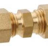 Pipe connector, straight brass, double-ended pipe fitting RVS8 2 gf0760200