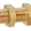 Pipe connector for bulkhead, brass, double-ended pipe fitting RVS8 3 gf0788000