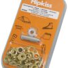 HIPKISS Eyelet Set with Striking Tool, Brass Eye 5.0mm, 50 Pieces, Self-Pack 3 gh20