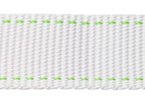 Lightweight Dyneema webbing, 15mm, white/green, 50m