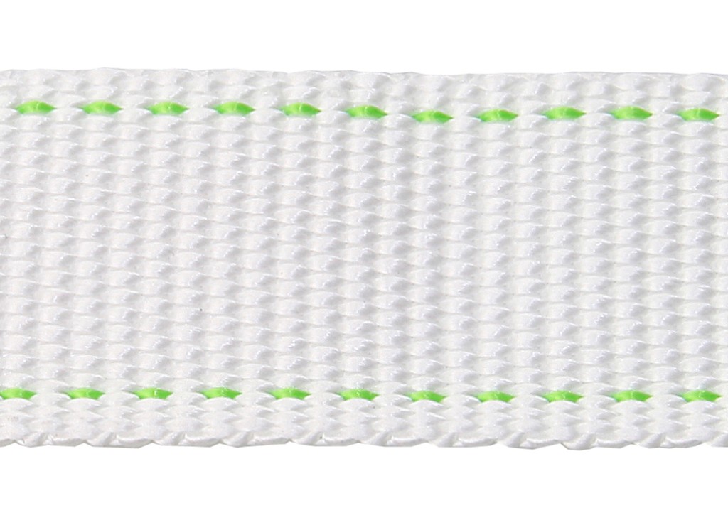 Lightweight Dyneema webbing, 15mm, white/green, 50m 1 Lightweight Dyneema webbing, 15mm, white/green, 50m