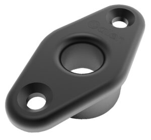 ALLEN deck fitting with flange aluminum eye 13mm silver