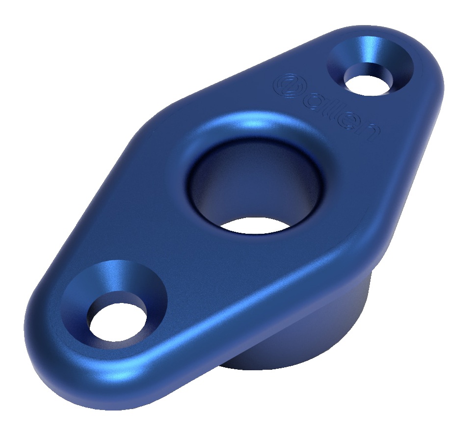ALLEN deck fitting with flange aluminum eye 9mm blue 1 ALLEN deck fitting with flange aluminum eye 9mm blue