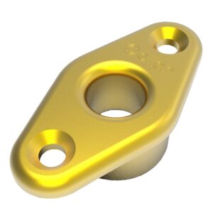 ALLEN deck fitting with flange aluminum eye 9mm gold