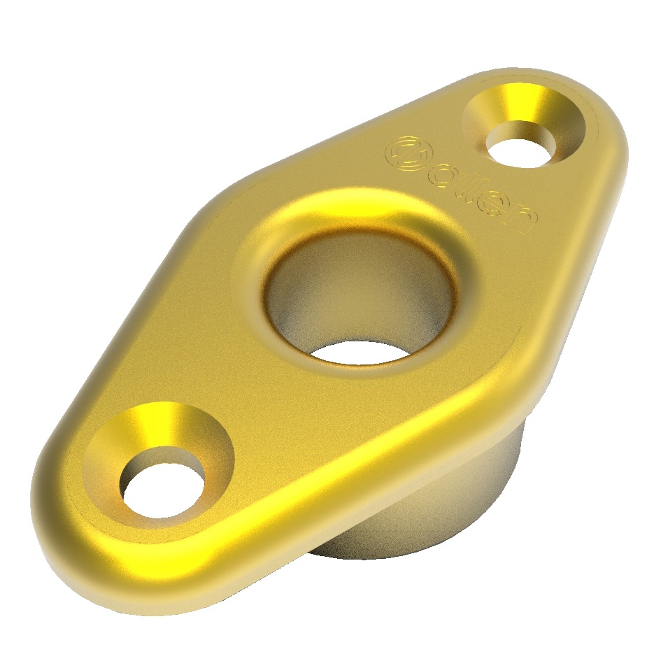 ALLEN deck fitting with flange aluminum eye 9mm gold 1 ALLEN deck fitting with flange aluminum eye 9mm gold