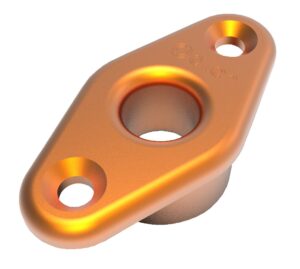 ALLEN deck fitting with flange aluminum eye 9mm orange