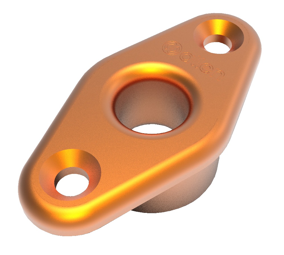 ALLEN deck fitting with flange aluminum eye 9mm orange 1 ALLEN deck fitting with flange aluminum eye 9mm orange