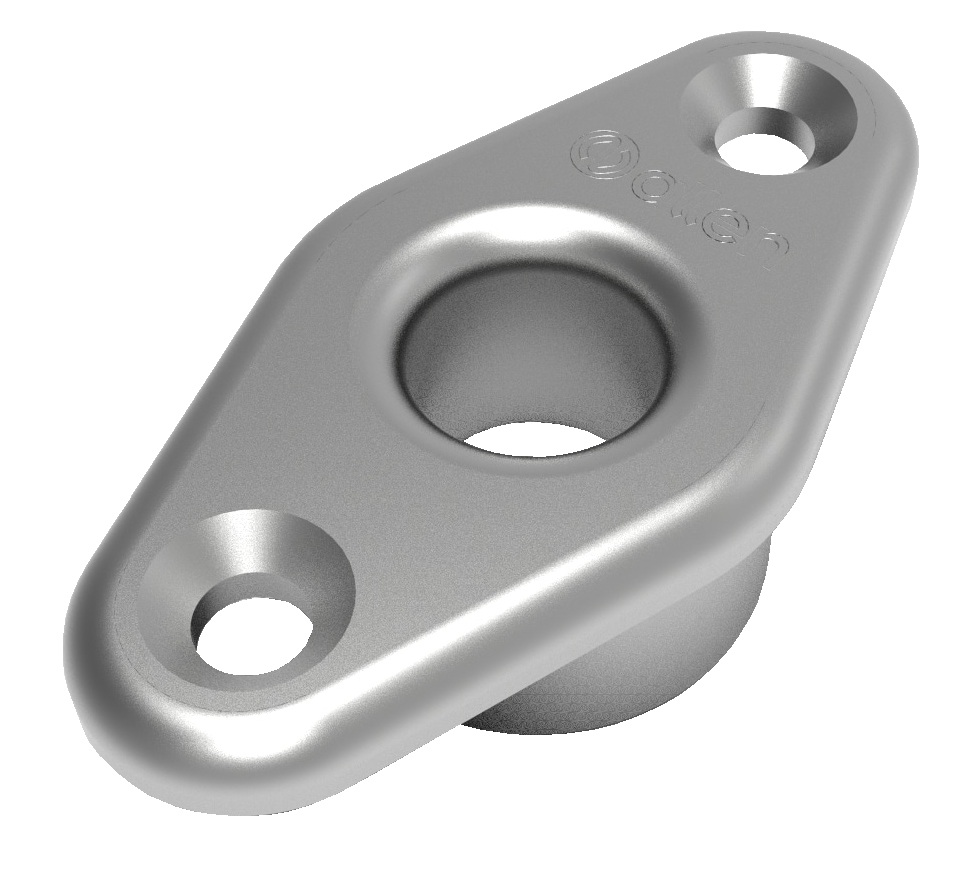 ALLEN deck fitting with flange aluminum eye 9mm silver 1 ALLEN deck fitting with flange aluminum eye 9mm silver
