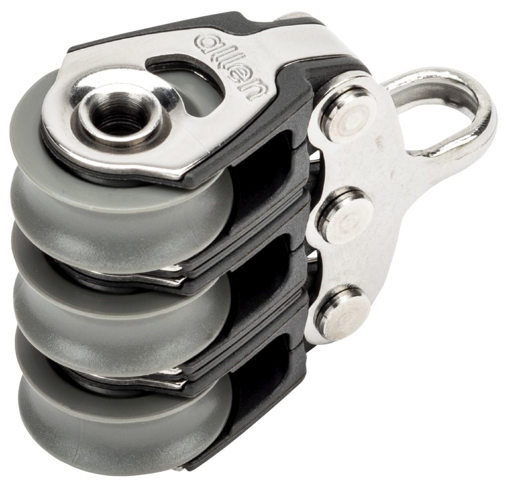 ALLEN triple block, sliding, 20mm, rope 6mm, eye 1 ALLEN triple block, sliding, 20mm, rope 6mm, eye