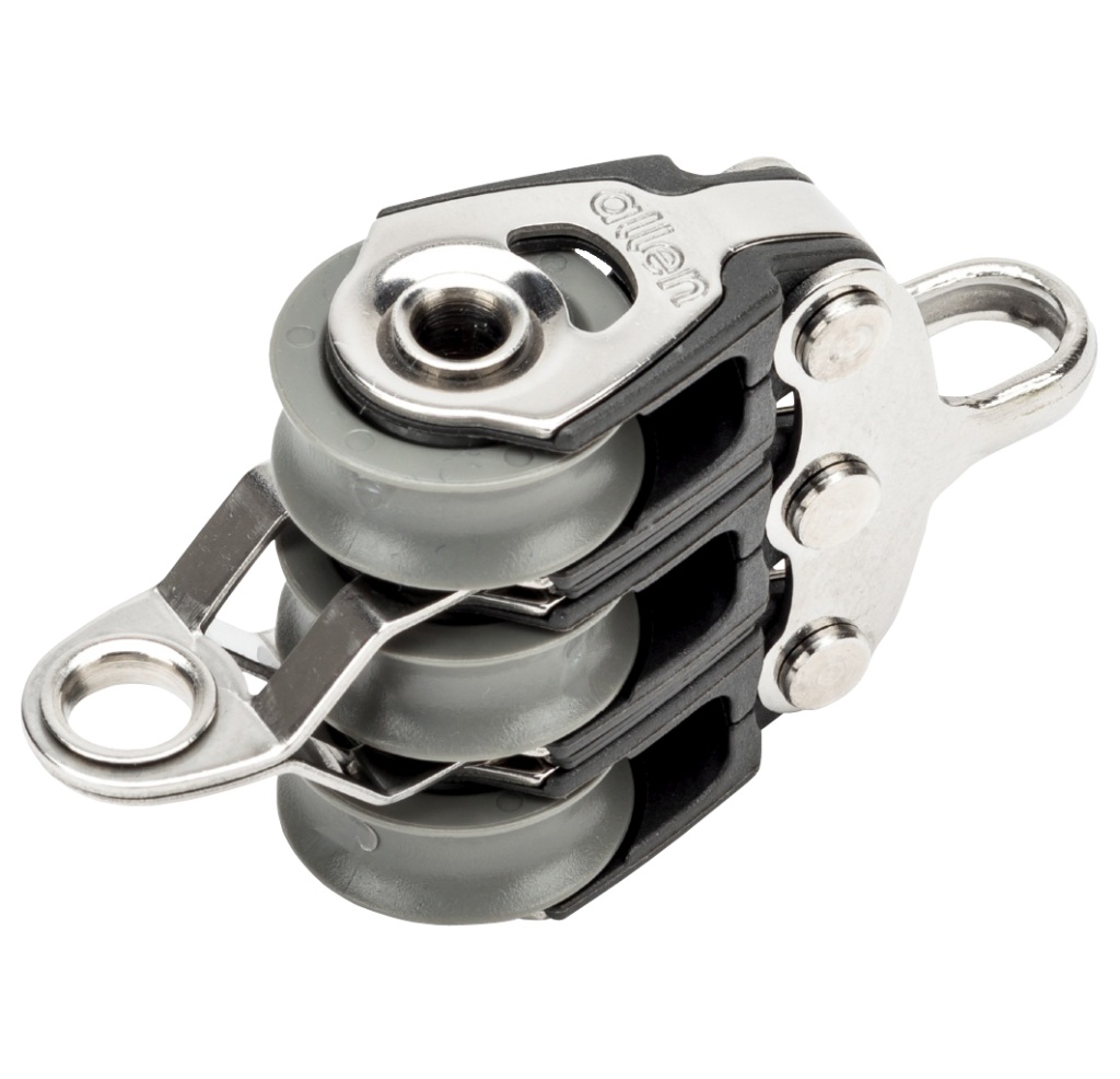ALLEN triple block, sliding, 20mm, rope 6mm, eye, U-bolt 1 ALLEN triple block, sliding, 20mm, rope 6mm, eye, U-bolt