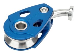 ALLEN single block XHL spherical 30mm, rope 8mm, with round head bent, blue