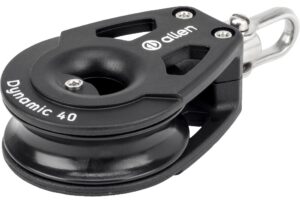 ALLEN single block, spherical, 40mm, rope 10mm, swivel shackle
