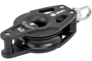 ALLEN single block, spherical, 40mm, rope 10mm, swivel shackle/U-shackle