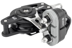 ALLEN single block, ball-bearing, 40mm, rope 10mm, swivel/head clamp/clip