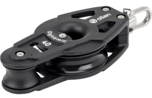 ALLEN violin block, spherical, 40/20mm, rope 10mm, swivel shackle