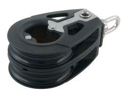 ALLEN double block, spherical, 60mm, rope 10mm, reversible shackle