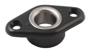 ALLEN deck fitting with flange, nylon/A4 eye, 6mm, black, 2 pcs. SB pack
