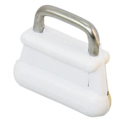 Nylon mast sliders with stainless steel bracket, round profile 9.5mm, white, 10 pieces.