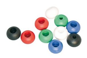 PP handle ball 18mm, for 4mm rope, white, 100 pieces.
