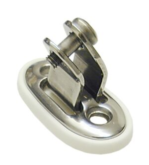 Convertible top fitting 45°, swiveling A4/Nylon screw 6mm, white