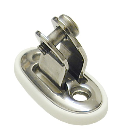 Convertible top fitting 45°, swiveling A4/Nylon screw 6mm, white 1 Convertible top fitting 45°, swiveling A4/Nylon screw 6mm, white