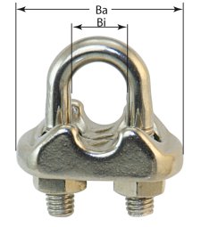 Wire rope clamp A4 6mm 10pcs. 1 Wire rope clamp A4 6mm 10pcs.