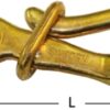 Pelican hook with eye, brass, 100mm 3 hk150