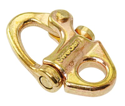 Snap shackle with eye, brass, 30mm 1 Snap shackle with eye, brass, 30mm
