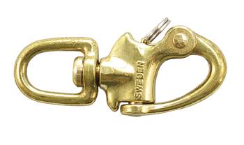 Snap shackle with swivel eye, brass, 95mm 1 Snap shackle with swivel eye, brass, 95mm