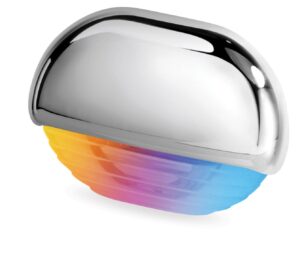 HELLA Apelo LED step light, chrome-plated plastic, 12/24V RGB