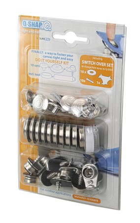 Q-SNAP Snap Fastener DIY Set A4 for Screwing, 10 Pieces, Self-Pack