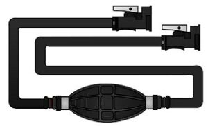Fuel hose with primer bulb, 2m, with quick-connect fittings on both ends, for Yamaha