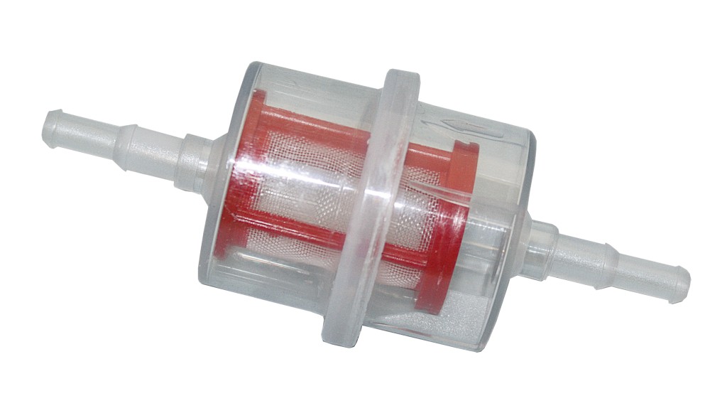 Inline diesel filter, plastic, for 6/8mm hose and 2.0-3.5L engine. 1 Inline diesel filter, plastic, for 6/8mm hose and 2.0-3.5L engine.
