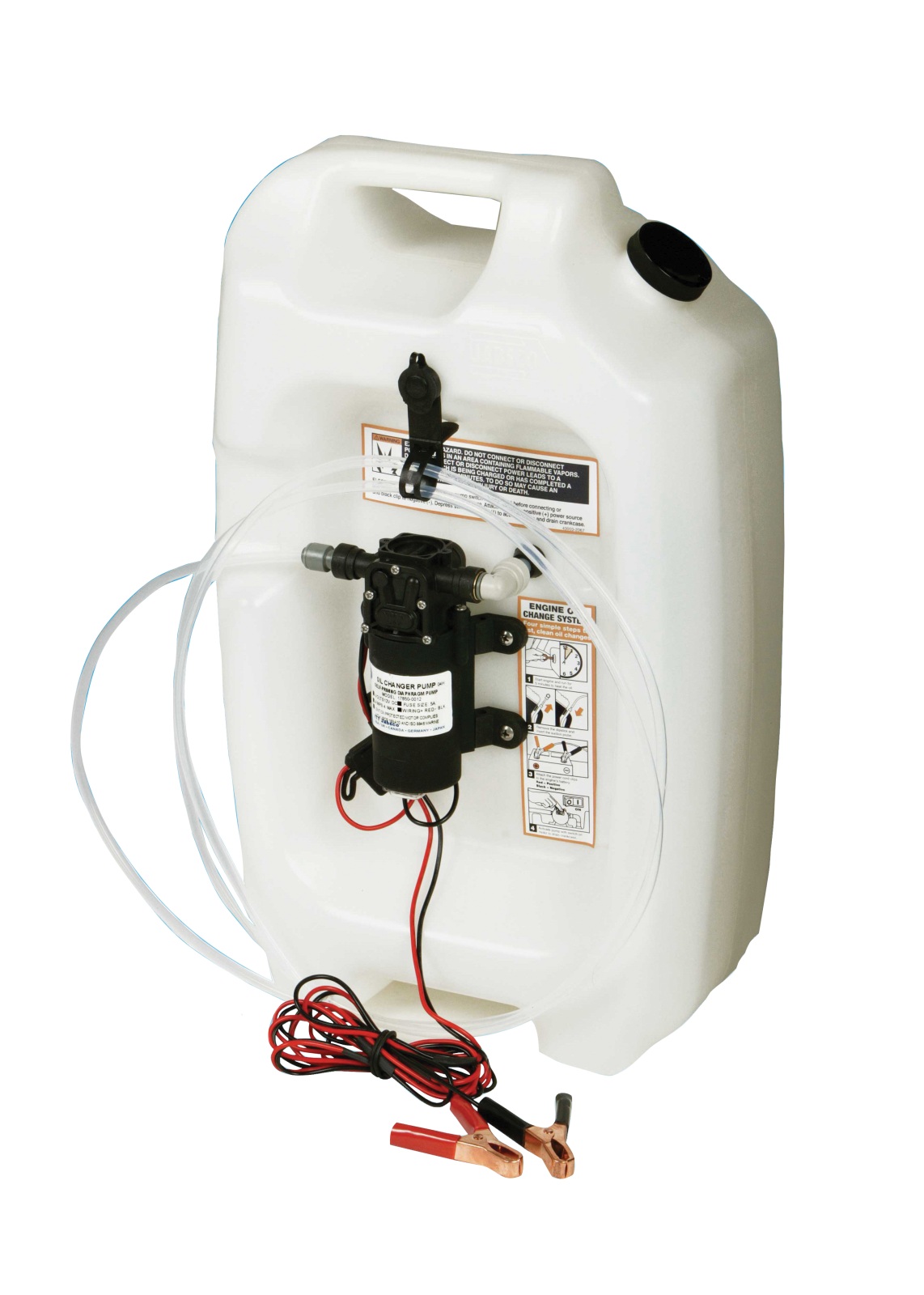 JABSCO Oil Change Pump Kit #17860 12V with Flat Tank, Hose, Clamps 1 JABSCO Oil Change Pump Kit #17860 12V with Flat Tank, Hose, Clamps