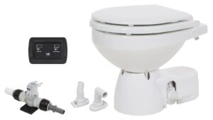 JABSCO Toilet Quiet Flush E2 Standard Size 24V, Solenoid Valve, Soft-Close