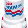 RULE Bilge Pump 2000 12V 120L/min, for 28mm hose 2 jpr10