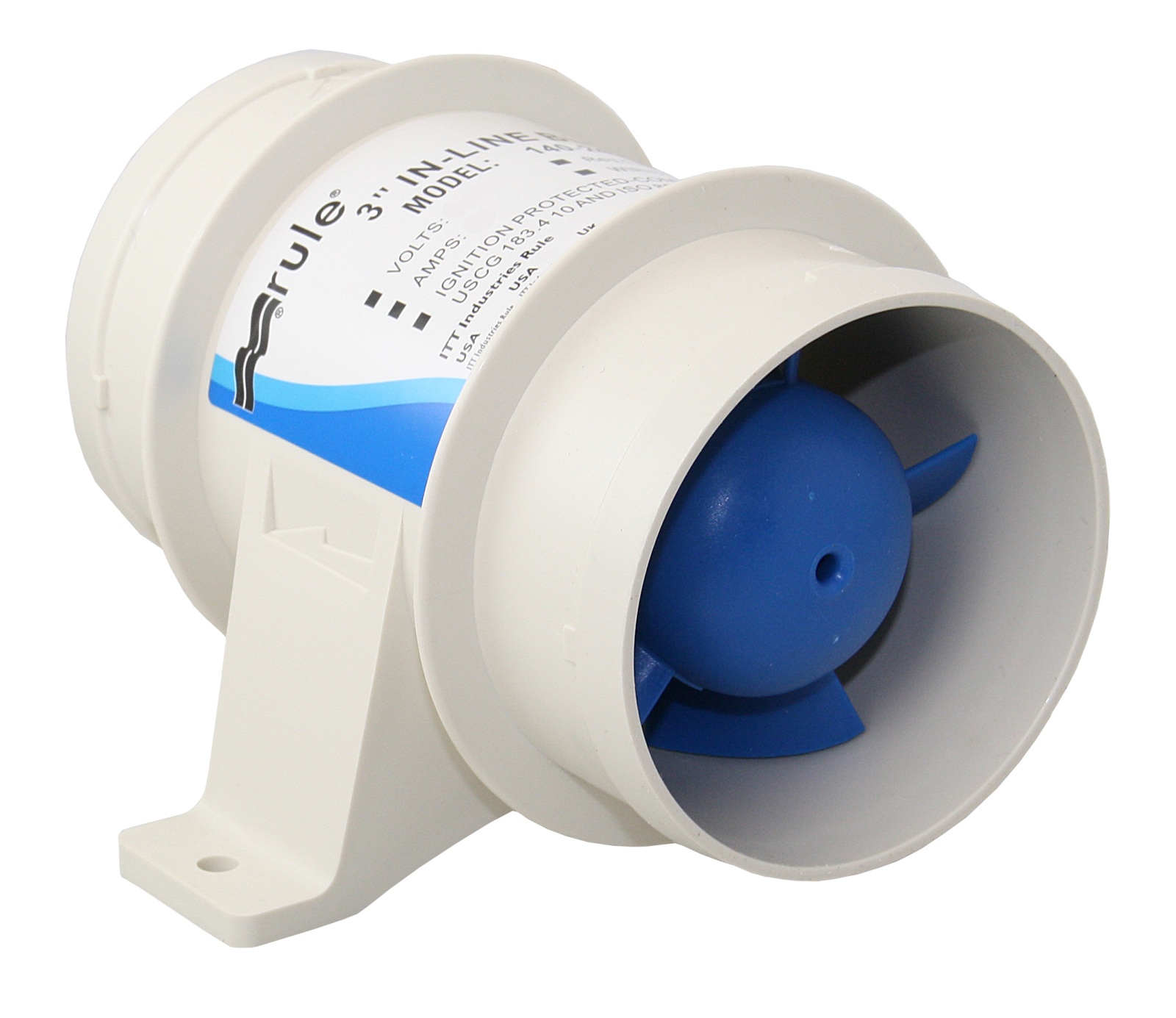 RULE Engine compartment blower 24V 3800L/min, for 75mm hose 1 RULE Engine compartment blower 24V 3800L/min, for 75mm hose