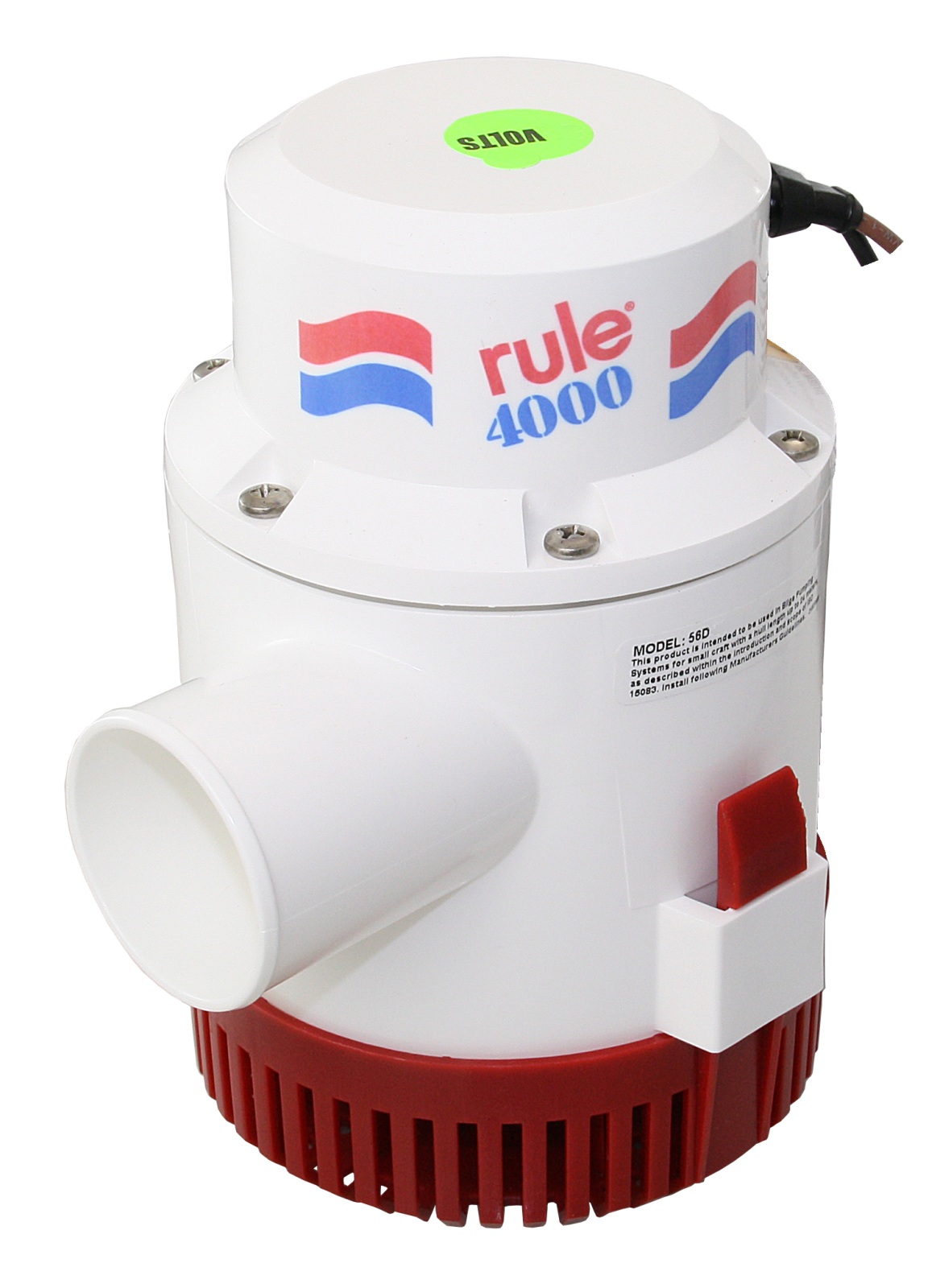 RULE Bilge pump 4000 24V 252L/min, for 50mm hose 1 RULE Bilge pump 4000 24V 252L/min, for 50mm hose