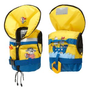 Solid foam life jacket CE100N for babies max. 15kg with zip, yellow pirate